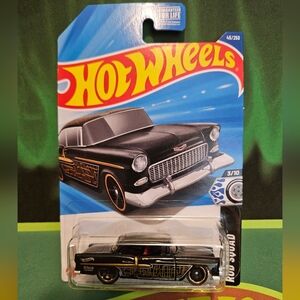 HotWheels '55 Chevy Black and Gold Die-Cast Car